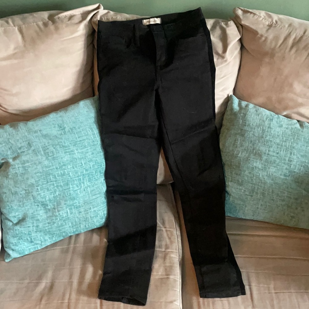 Black madewell jeans with velvet piping